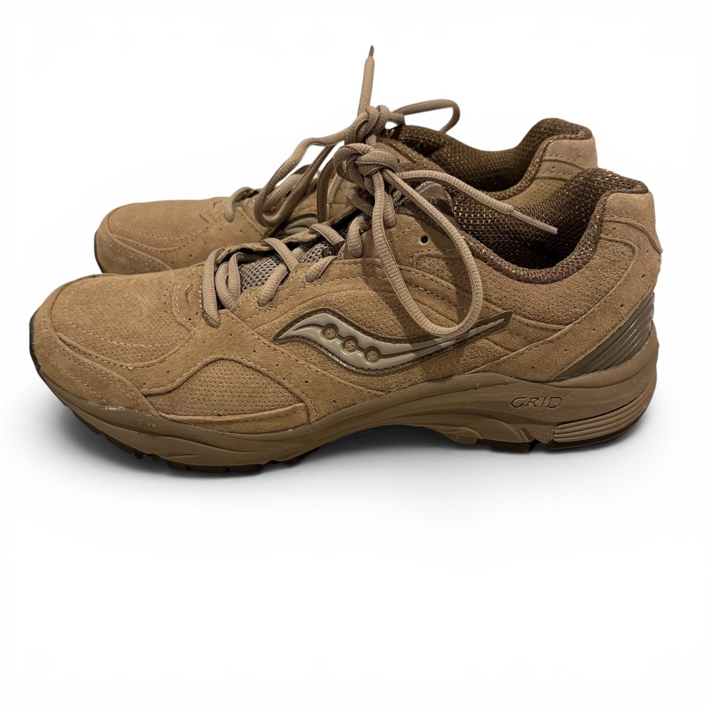 Saucony Grid Integrity ST2 Women's Size 9.5 Walking Shoes Tan Suede Sneakers - Picture 2 of 10